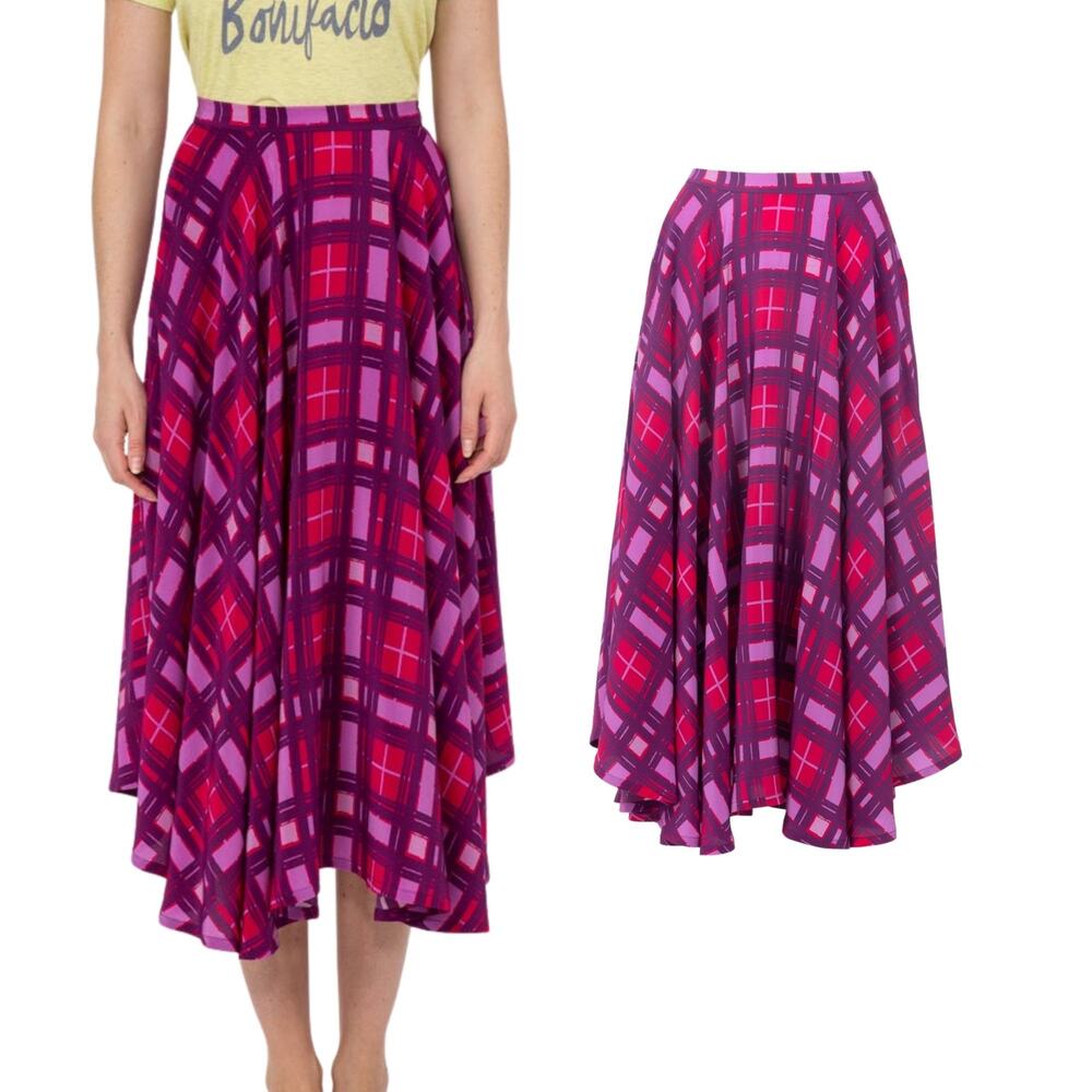 LHD THE FRENCH RIVIERA SKIRT PURPLE PLAID US2